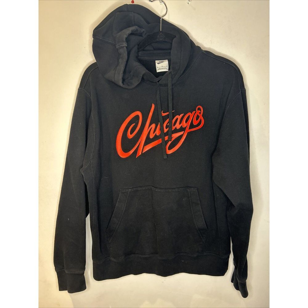 Nike Chicago Marathon Hoodie Mens Medium Black Sweatshirt Running
